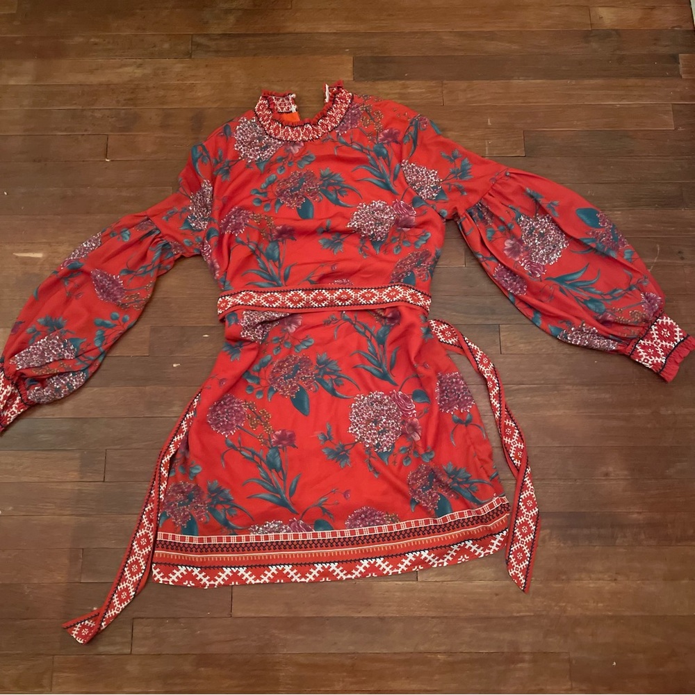 Floral retro print dress